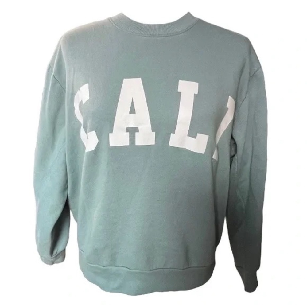 Wild Fable Cali Spellout Mint Green Crewneck Sweater XS